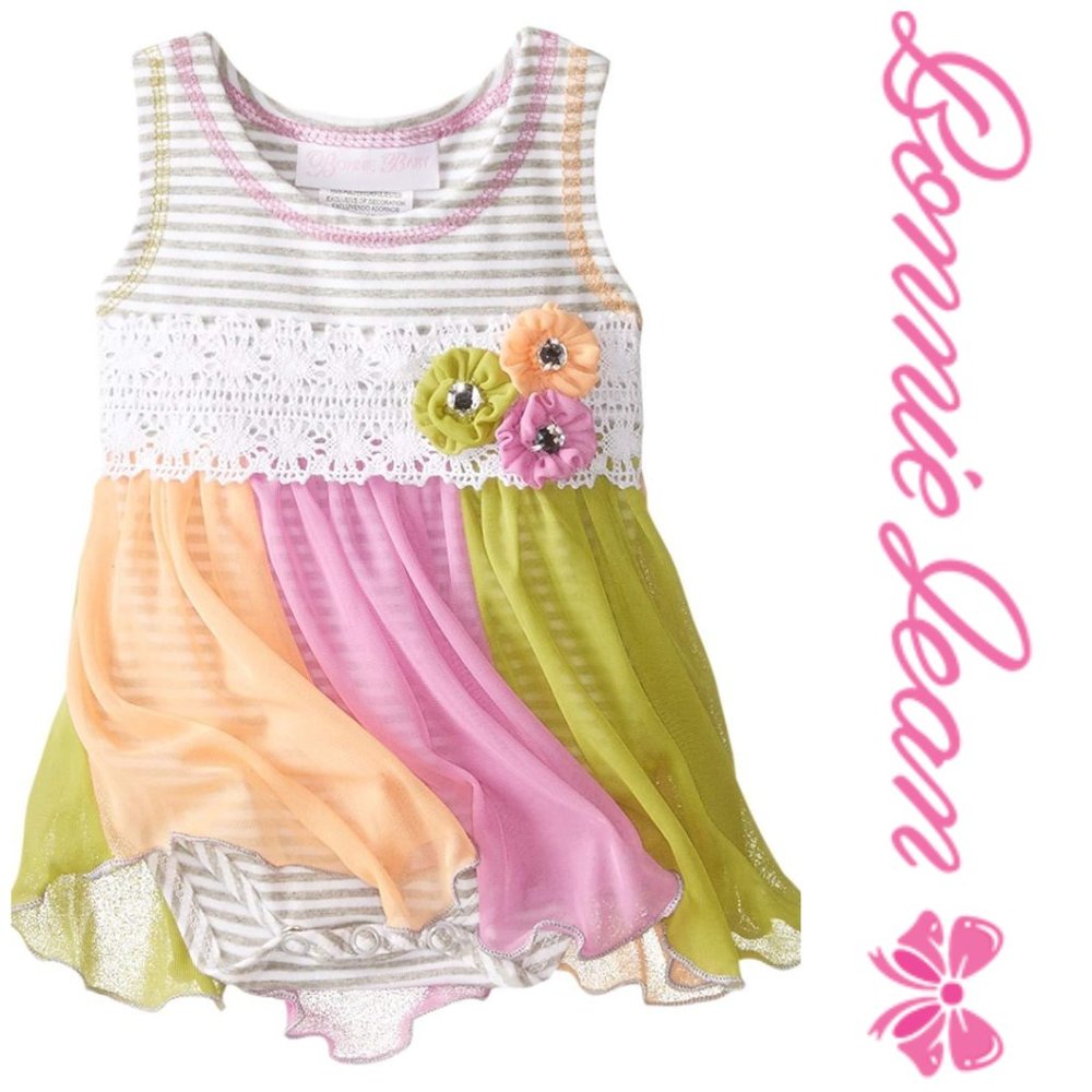 Bonnie Baby Romper Dress Summer Outfits Clothes Lot size 3-6 Mo NWT - Picture 3 of 10